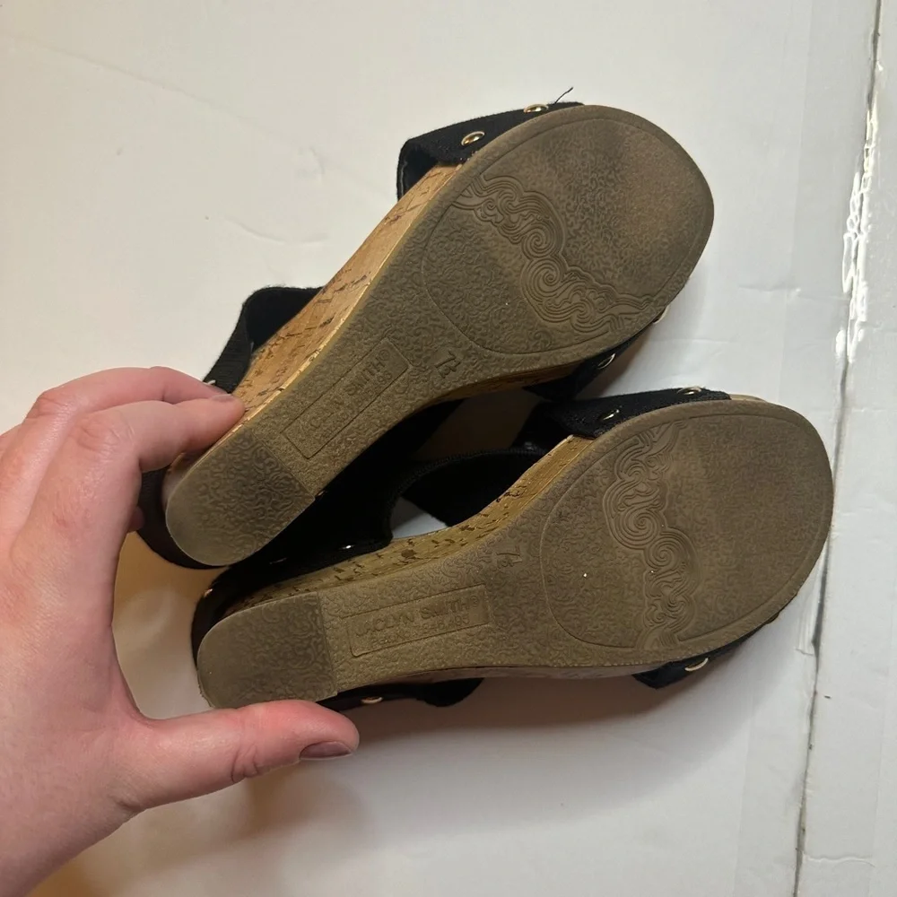 Jaclyn Smith Heeled Open Toe Cork Sandals Size 7.5